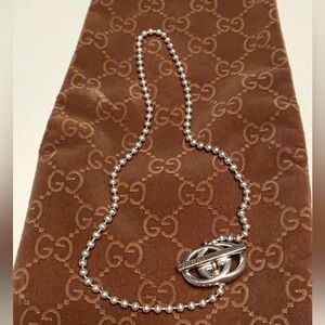 Gucci Vintage Interlocking G Britt Toggle Ball Chain Choker